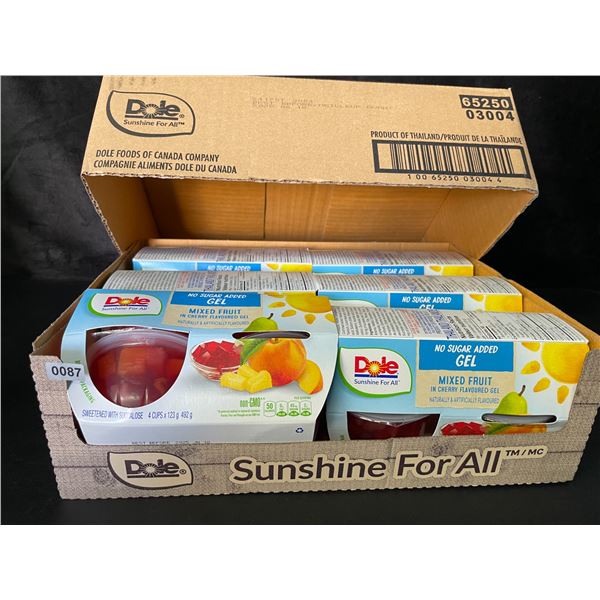 1 Case of Dole Fruit Cups; Mixed Fruit in Cherry Gel - 6 x 4-Packs Included - BB: 06/18/2025 - New