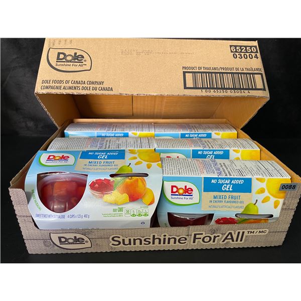 1 Case of Dole Fruit Cups; Mixed Fruit in Cherry Gel - 6 x 4-Packs Included - BB: 06/18/2025 - New