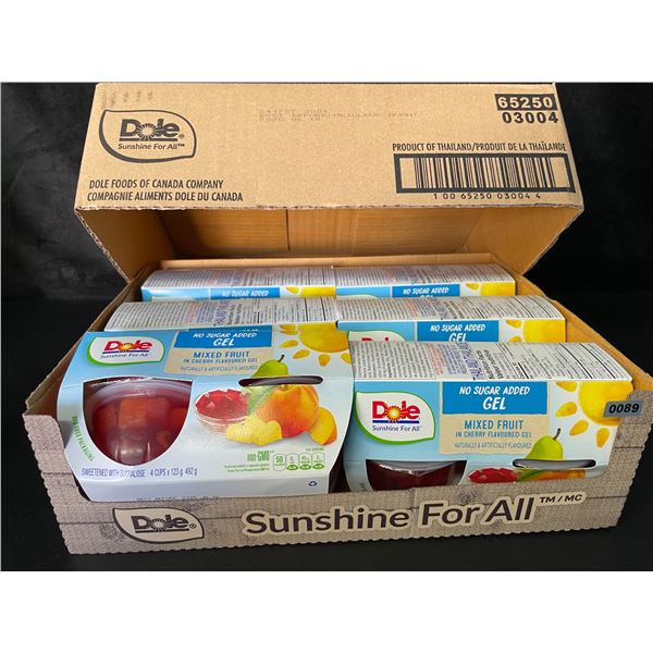1 Case of Dole Fruit Cups; Mixed Fruit in Cherry Gel - 6 x 4-Packs Included - BB: 06/18/2025 - New