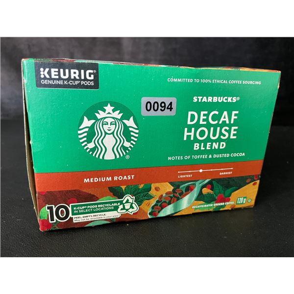 1 Box of Starbucks Decaf House Blend K-Cup Keurig Coffee Pods - 10 Pack - New (BB: MR 22/2025)