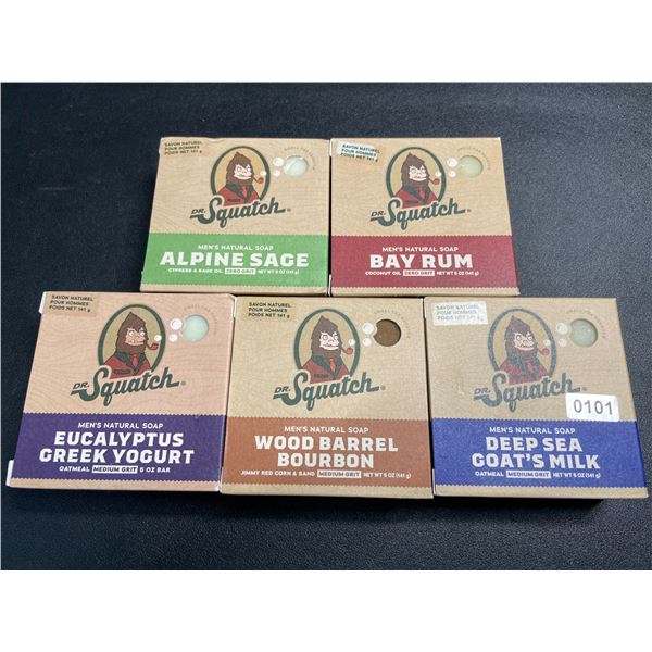 5 Dr. Squatch Men's All Natural Bar Soaps - Assorted Scents - 141g each - Brand New