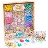 Image 1 : 1 Story Magic Wooden ABC Beads/Charms Jewelry Making Set - 350+ PCS - New