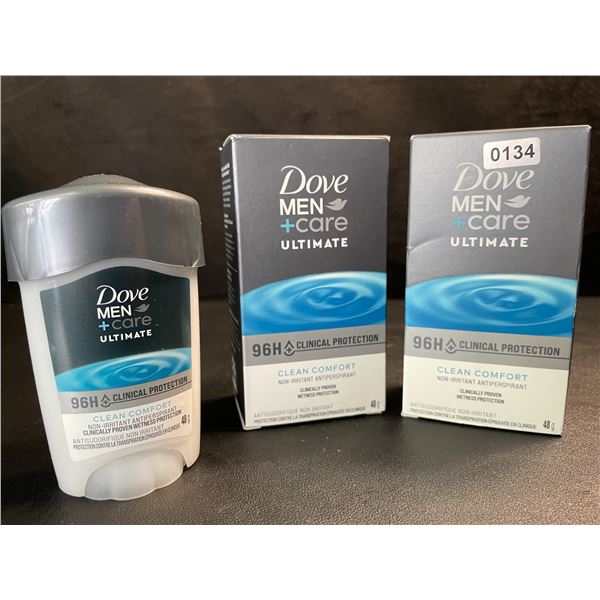 2 Dove Men+Care Ultimate 96H Clinical Protection Non-Irritant Antiperspirant - 48g Each - New