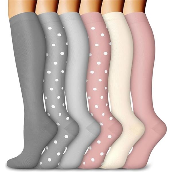 Aoliks 6 Pairs of Compression Socks for Women and Men - Size L/XL - Brand New