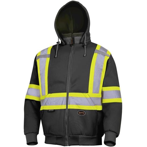 1 Pioneer Reflective Safety/Work Hoodie - Size XL - Black - New