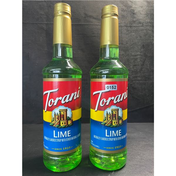 2 Torani Lime Naturally Flavored Syrups - 750ml Each - New (BB: SEP 23/2026)