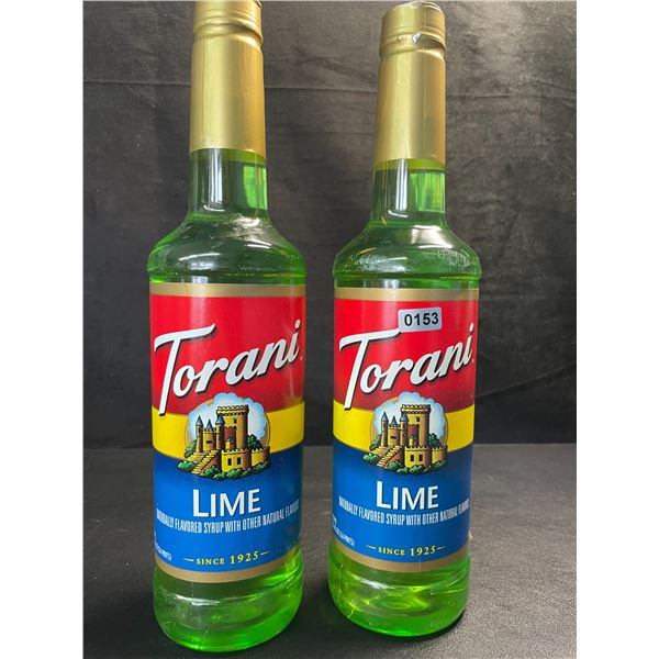 2 Torani Lime Naturally Flavored Syrups - 750ml Each - New (BB: FEB 11/2027)