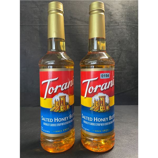 2 Torani Salted Honey Butter Naturally Flavored Syrups; 750ml Each - BB: OCT 11/2026 - New