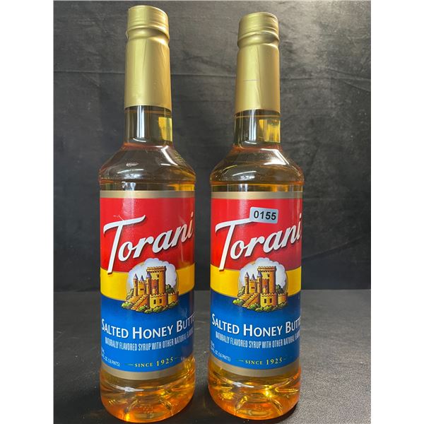 2 Torani Salted Honey Butter Naturally Flavored Syrups; 750ml Each - BB: OCT 11/2026 - New