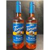 Image 1 : 2 Torani Peach Naturally Flavored Sugar-Free Syrups; 750ml Each - BB: JAN 24/2027 - New