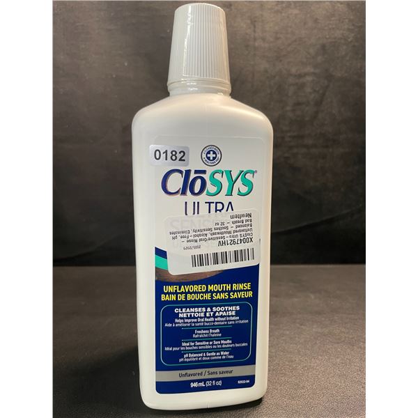 1 CloSys Ultra Sensitive Unflavored Mouth Rinse/Mouthwash - 946ml - New Sealed