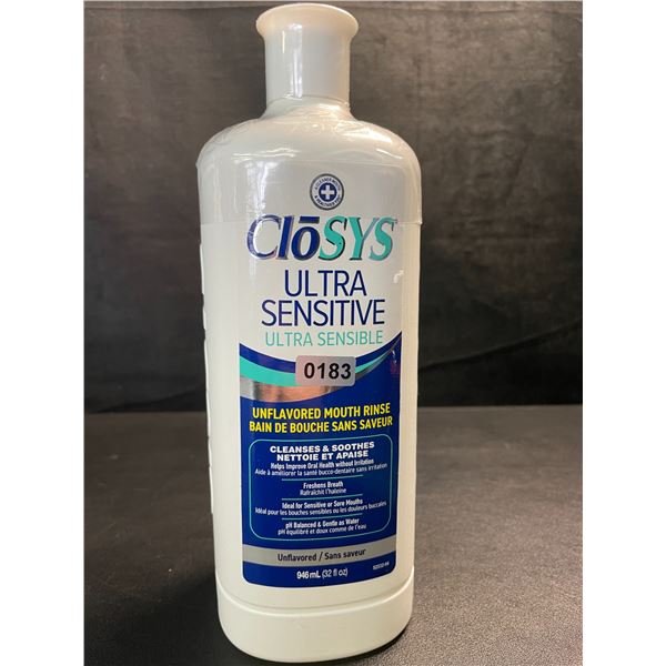 1 CloSys Ultra Sensitive Unflavored Mouth Rinse/Mouthwash - 946ml - New Sealed