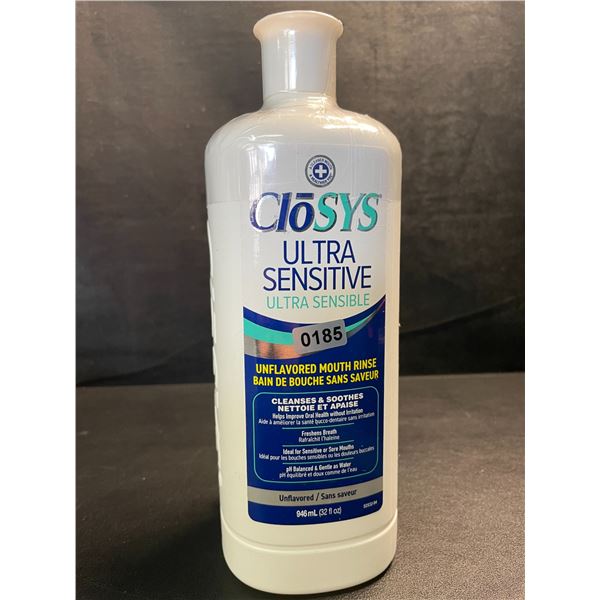 1 CloSys Ultra Sensitive Unflavored Mouth Rinse/Mouthwash - 946ml - New Sealed