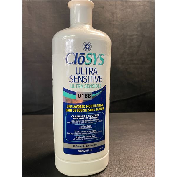 1 CloSys Ultra Sensitive Unflavored Mouth Rinse/Mouthwash - 946ml - New Sealed