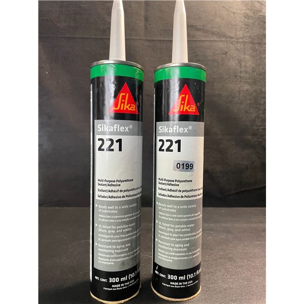 2 SikaFlex 221 Multi-Purpose Polyurethane Sealants - 300ml Each - New