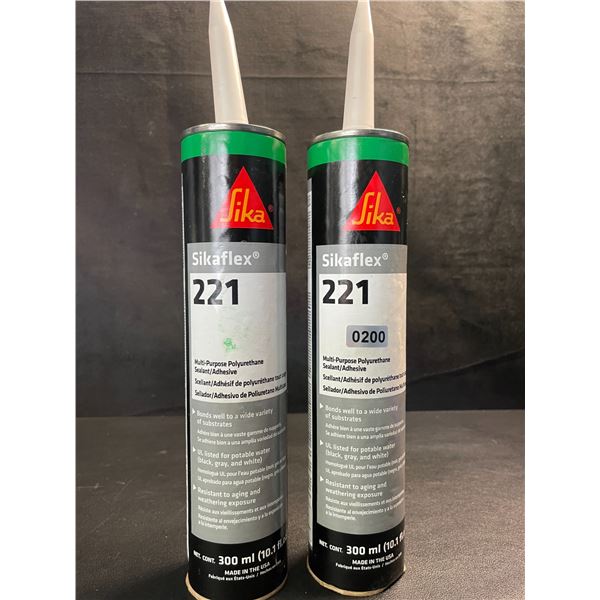 2 SikaFlex 221 Multi-Purpose Polyurethane Sealants - 300ml Each - New