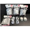 Image 1 : 4 Multi-Packs of Lighting to USB-A Chargers for Apple Devices (2 Cords/2 Blocks Per Pack) - New