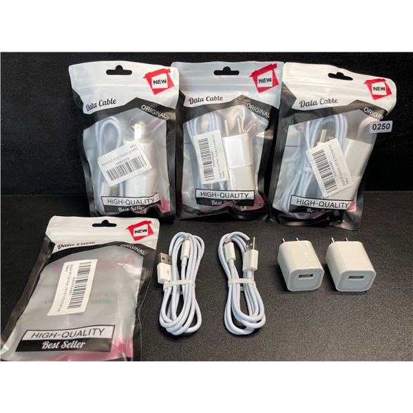 4 Multi-Packs of Lighting to USB-A Chargers for Apple Devices (2 Cords/2 Blocks Per Pack) - New