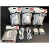 Image 1 : 4 Multi-Packs of Lighting to USB-A Chargers for Apple Devices (2 Cords/2 Blocks Per Pack) - New