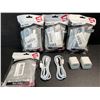 Image 1 : 4 Multi-Packs of Lighting to USB-A Chargers for Apple Devices (2 Cords/2 Blocks Per Pack) - New