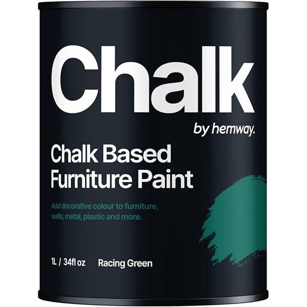 1 Hemway Chalk Based Furniture Paint - Racing Green (1L) - For Interior/Exterior Home Decor - New