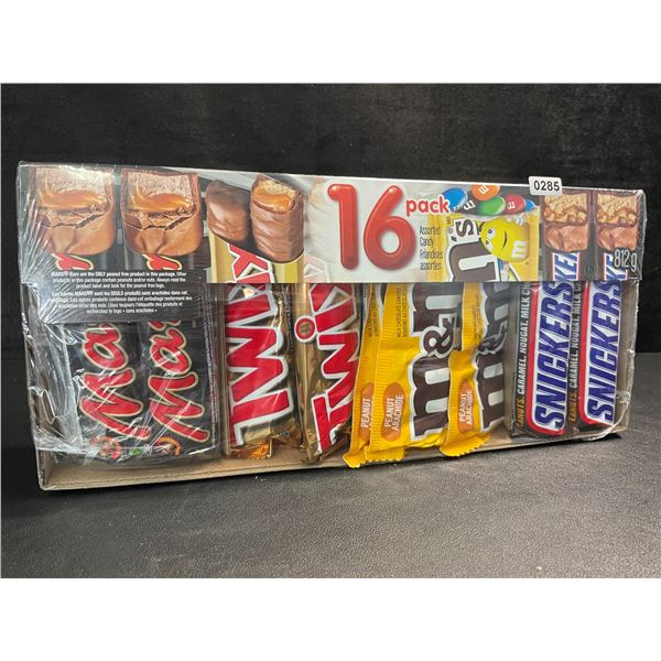 1 Pack of Assorted Chocolate Bars/Candy - 16 Count - Twix - Mars - Snickers - M&M's - New