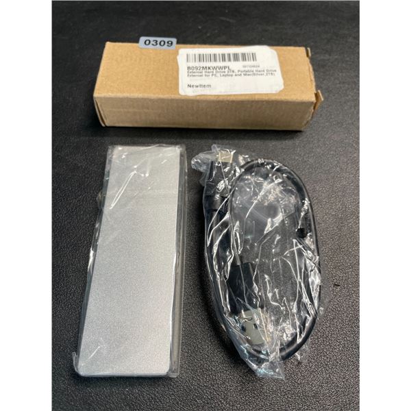 1 Portable External Hard Drive - 2TB - Silver - New