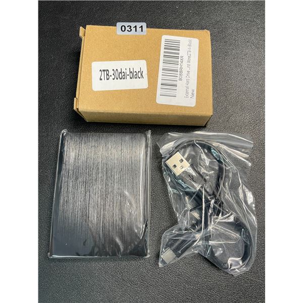 1 Portable External Hard Drive - 2TB - Black - New