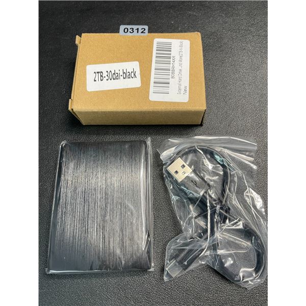 1 Portable External Hard Drive - 2TB - Black - New