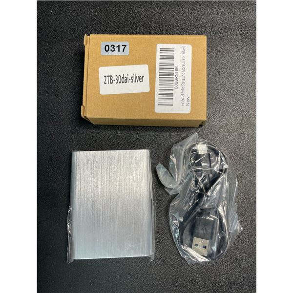 1 Portable External Hard Drive - 2TB - Silver - New