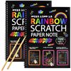 Image 1 : 3 Rainbow Scratch Paper Art Kits - 2 Notebooks Per Pack/6 Total - New