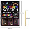 Image 2 : 3 Rainbow Scratch Paper Art Kits - 2 Notebooks Per Pack/6 Total - New