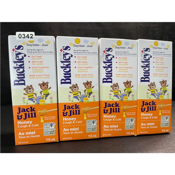 4 Buckley's Daytime Jack & Jill Honey Cough & Cold Syrups - 115ml - New (Exp: 2027/05)