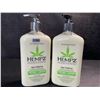 Image 1 : 2 HEMPZ Age Defying Herbal Body Moisturizers; Peptides + Caffeine Energizes/Tightens - 500ml - New