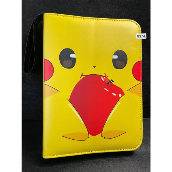 1 Leather Premium Pokemon Card Storage Binder - Pikachu Design - New