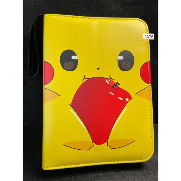 1 Leather Premium Pokemon Card Storage Binder - Pikachu Design - New