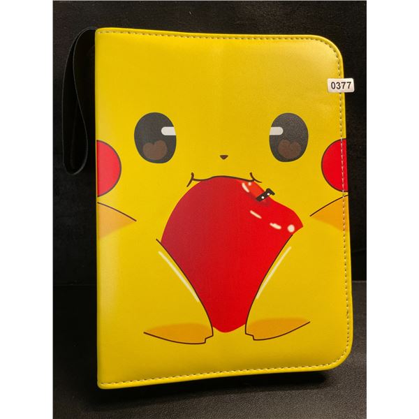 1 Leather Premium Pokemon Card Storage Binder - Pikachu Design - New
