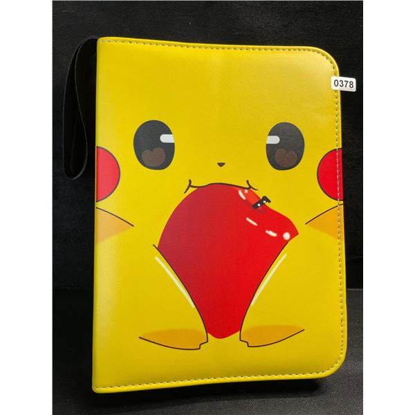 1 Leather Premium Pokemon Card Storage Binder - Pikachu Design - New
