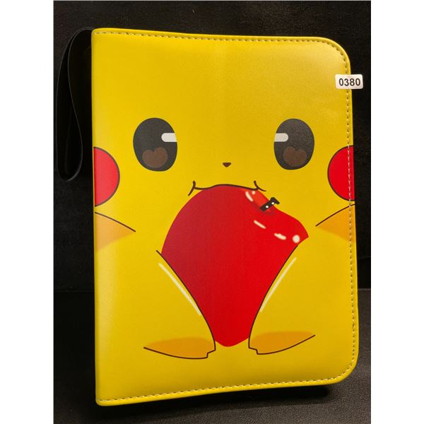 1 Leather Premium Pokemon Card Storage Binder - Pikachu Design - New