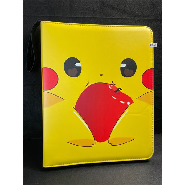 1 Leather Premium Pokemon Card Storage Binder - Pikachu Design; 9-Pocket Pages - New