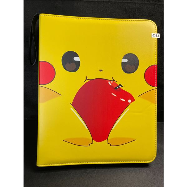 1 Leather Premium Pokemon Card Storage Binder - Pikachu Design; 9-Pocket Pages - New