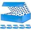 Image 1 : 2 5-Packs of Heavy-Duty Gift Boxes w/ Magnetic Lids  - Large 13.5" x 10" x 3.5" Size - Blue - New