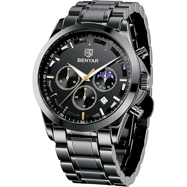 1 Benyar Men's Watch - Analog Quartz Chronograph Wrist Watch for Men - New in Boc