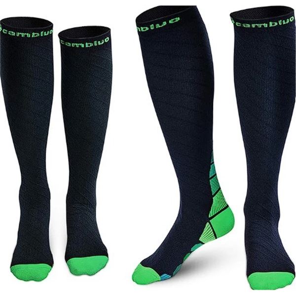 3 Packs of Cambivo Compression Socks for Men/Women; 2 Pairs Per Pack/6 Total - Green - New