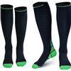 Image 1 : 3 Packs of Cambivo Compression Socks for Men/Women; 2 Pairs Per Pack/6 Total - Green - New