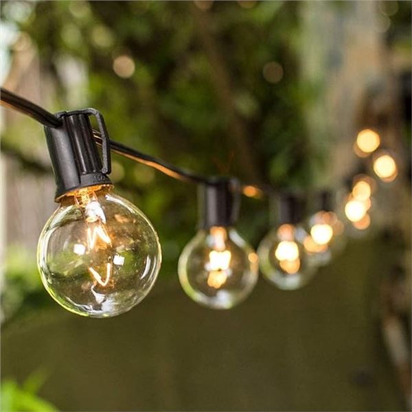 25FT Outdoor Patio String String Lights - Hanging String Lights for Outdoors/Patios - New in Box