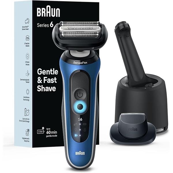 1 Braun Series 6 Electric Shaver for Men - Gentle & Fast Shave - Brand New (Damaged Box)