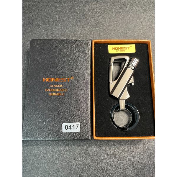 1 Survival Multitool Keychain Flint Lighter with Bottle Opener - New