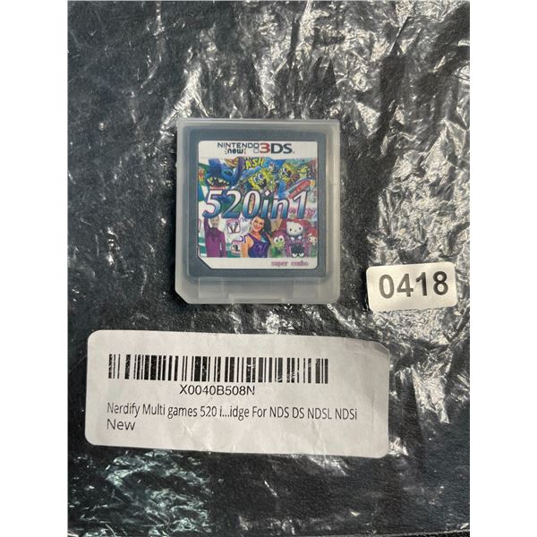 1 Nerdify 520-in-1 Nintendo 3DS Game Cartridge; Pre-Loaded with Over 500 Games - New