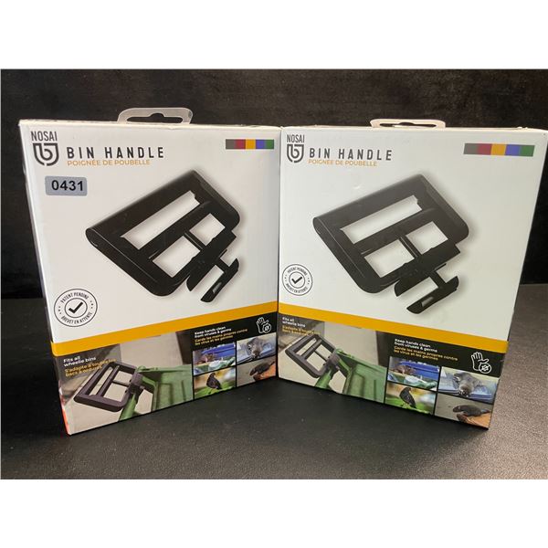 2 Nosai Garbage Bin Handle Extensions for Wheelie Trash/Recycling Bins; No-Touch Handles - New